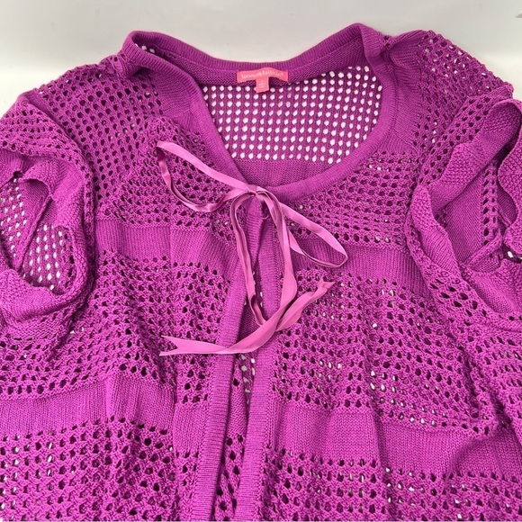 Woman Within Pink Floral Sleeveless Maxi Dress with Crochet Sweater Size 4X NWT - Picture 12 of 15